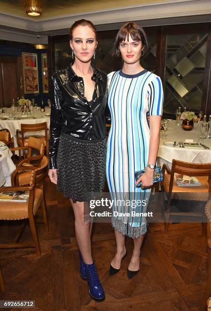 Eliza Cummings and Sam Rollinson attend the Wonderland Summer Issue dinner hosted by Madison Beer at The Ivy Soho Brasserie on June 5, 2017 in...