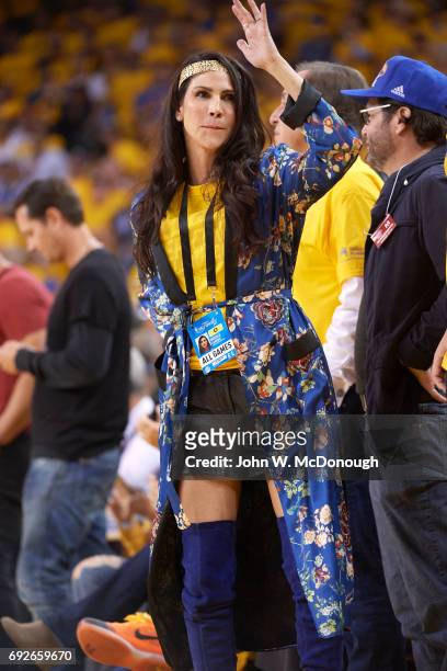 Finals: Nicole Curran, fiancee of Golden State Warriors owner Joe Lacob, courtside during game 1 vs Cleveland Cavaliers at Oracle Arena. Oakland, CA...