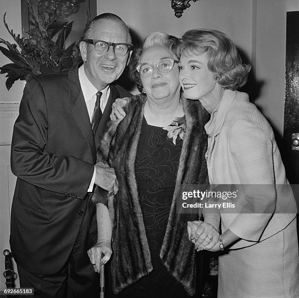 American actor Ben Lyon and his wife, actress Bebe Daniels visit the Adelphi Theatre in London, 5th September 1966. It is Daniels' first night out in...