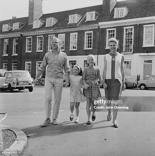 English actor and filmmaker Richard Attenborough with his wife Sheila Sim and their daughters Jane and Charlotte, UK, 4th September 1966.