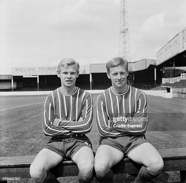 Roger Holmes and John Milner of of Lincoln City F.C., UK, 8th August 1966.