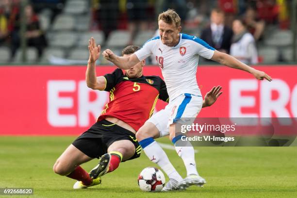 Jan Vertonghen of Belgium, Ladislav Krejci of Czech Republicduring the friendly match between Belgium and Czech Republic on June 05, 2017 at the...