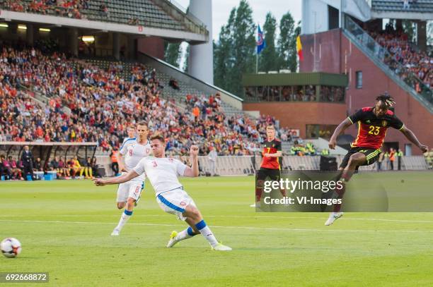 Vladimir Darida of Czech Republic, Tomas Kalas of Czech Republic, Kevin de Bruyne of Belgium, Michy Batshuayi of Belgiumduring the friendly match...