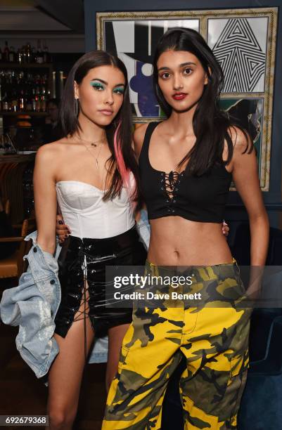 Madison Beer and Neelam Gill attend the Wonderland Summer Issue dinner hosted by Madison Beer at The Ivy Soho Brasserie on June 5, 2017 in London,...