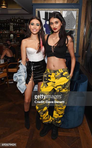 Madison Beer and Neelam Gill attend the Wonderland Summer Issue dinner hosted by Madison Beer at The Ivy Soho Brasserie on June 5, 2017 in London,...