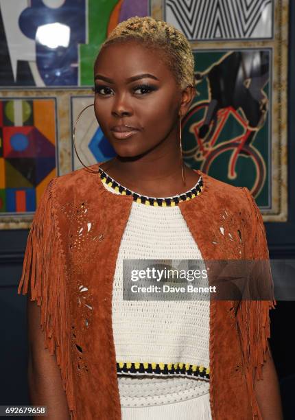 Gifty Louise attends the Wonderland Summer Issue dinner hosted by Madison Beer at The Ivy Soho Brasserie on June 5, 2017 in London, England.