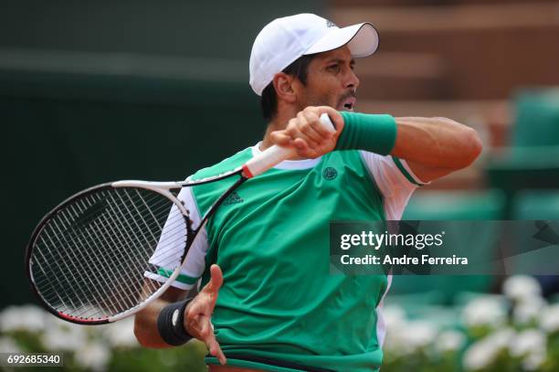 Fernando Verdasco of Spain during the day 9 of the French Open at Roland Garros on June 5, 2017 in Paris, France.