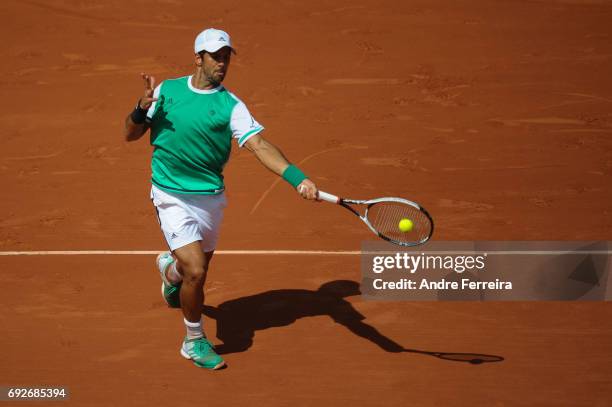 Fernando Verdasco of Spain during the day 9 of the French Open at Roland Garros on June 5, 2017 in Paris, France.