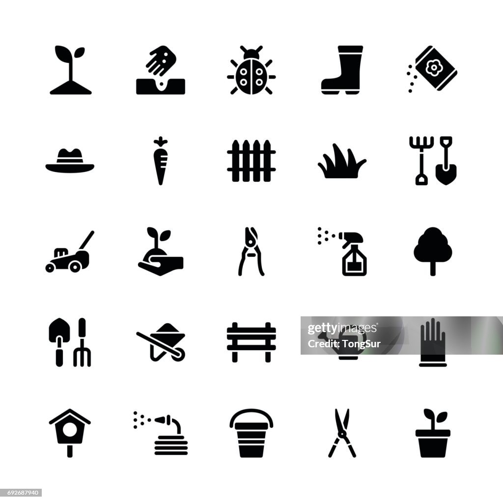 Gardening icons - Regular Glyph