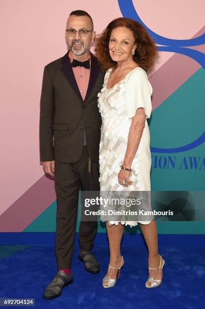 President and CEO Steven Kolb and Diane von Furstenberg attend the 2017 CFDA Fashion Awards at Hammerstein Ballroom on June 5, 2017 in New York City.