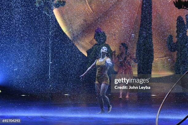 Opening night of Cirque de Soliel's performance, "Cyr Wheel & Trapeze" in Denver, titled "Luzia" on June 1, 2017 in Denver, Colorado. Trapeze artist...