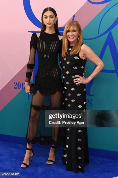 Zhenya Katava and Nicole Miller attend the 2017 CFDA Fashion Awards at Hammerstein Ballroom on June 5, 2017 in New York City.