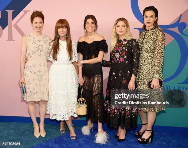 Ellie Kemper, Ashley Benson, Deborah Lloyd, Leandra Medine, and Mandy Moore attend the 2017 CFDA Fashion Awards at Hammerstein Ballroom on June 5,...