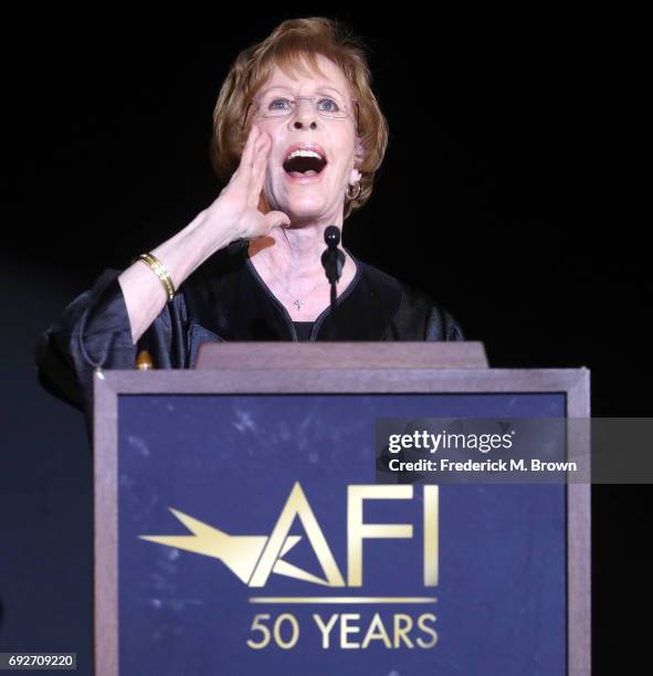 Actress Carol Burnett speaks during AFI's Conservatory Commencement Ceremony at the TCL Chinese Theatre on June 5, 2017 in Hollywood, California.