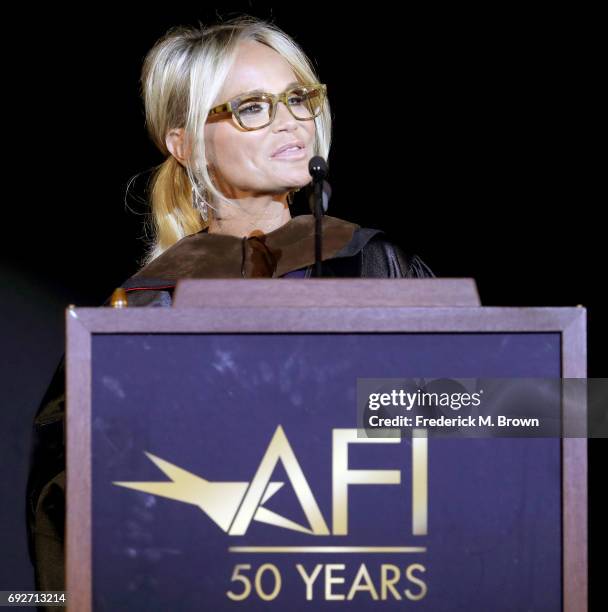 Actress Kristin Chenoweth speaks during AFI's Conservatory Commencement Ceremony at the TCL Chinese Theatre on June 5, 2017 in Hollywood, California.