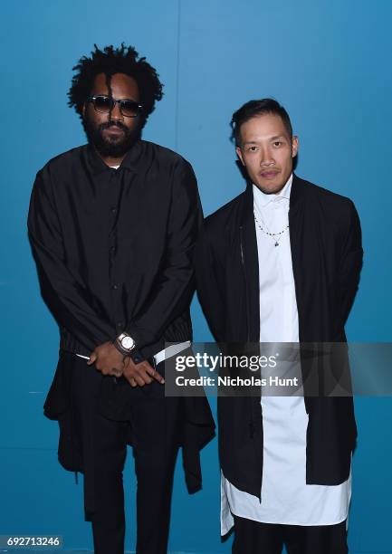 Public School Designers Maxwell Osborne and Dao-Yi Chow attend the 2017 CFDA Fashion Awards Cocktail Hour at Hammerstein Ballroom on June 5, 2017 in...