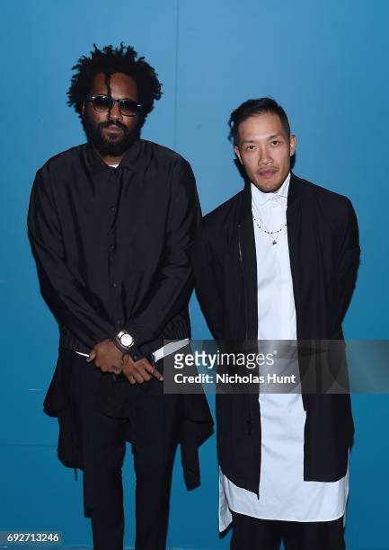 Public School Designers Maxwell Osborne and Dao-Yi Chow attend the 2017 CFDA Fashion Awards Cocktail Hour at Hammerstein Ballroom on June 5, 2017 in...