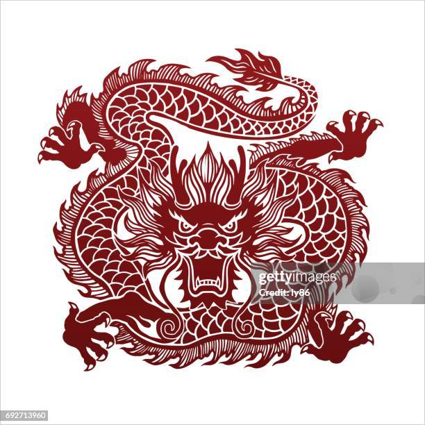 stockillustraties, clipart, cartoons en iconen met dragon - chinese draak