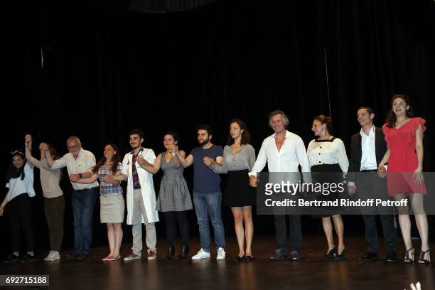 Actors attend "L'Entree Des Artistes" Theater School by Olivier Belmondo at Theatre des Mathurins on June 5, 2017 in Paris, France.