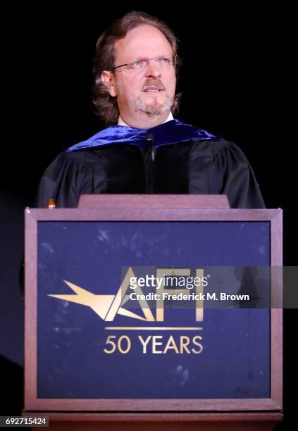 Bob Gazzale President/CEO of AFI, speaks during AFI's Conservatory Commencement Ceremony at the TCL Chinese Theatre on June 5, 2017 in Hollywood,...