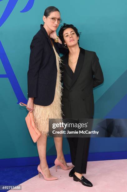 Jenna Lyons and Roberta Colindrez attend the 2017 CFDA Fashion Awards at Hammerstein Ballroom on June 5, 2017 in New York City.