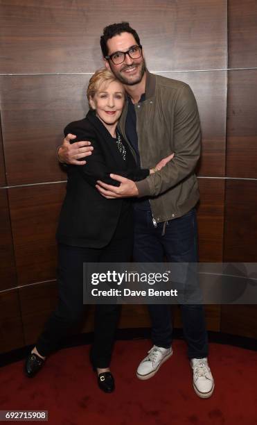 Patricia Hodge and Tom Ellis attend the press night after party of "Annie" at MASH on June 5, 2017 in London, England.