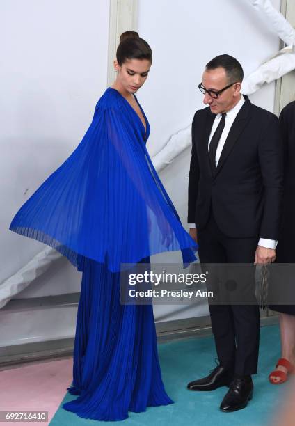 Model Sara Sampaio and Gilles Mendel attend the 2017 CFDA Fashion Awards at Hammerstein Ballroom on June 5, 2017 in New York City.