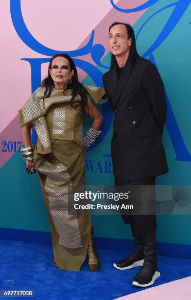 Rick Owens and Michele Lamy attend the 2017 CFDA Fashion Awards at Hammerstein Ballroom on June 5, 2017 in New York City.