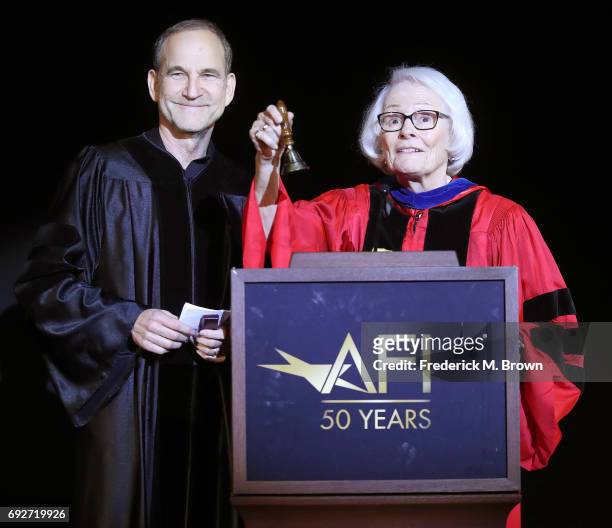 Producer/Writer/Director Marshall Herskovitz and Jean Picker Firstenberg speak during AFI's Conservatory Commencement Ceremony at the TCL Chinese...