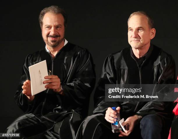 Producers/Writers/Directors Edward Zwick and Marshall Herskovitz speak during AFI's Conservatory Commencement Ceremony at the TCL Chinese Theatre on...