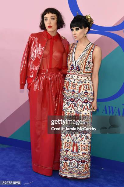 Mia Moretti and Stacey Bendet attend the 2017 CFDA Fashion Awards at Hammerstein Ballroom on June 5, 2017 in New York City.