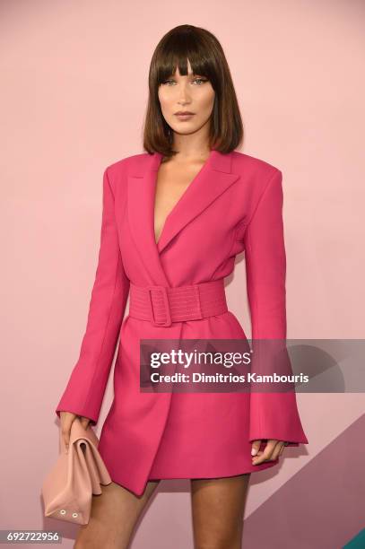 Bella Hadid attends the 2017 CFDA Fashion Awards at Hammerstein Ballroom on June 5, 2017 in New York City.