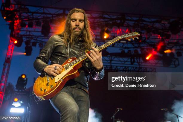 Guitarist Chris Traynor of Bush performs on stage at Temecula Valley Balloon And Wine Festival on June 3, 2017 in Temecula, California.