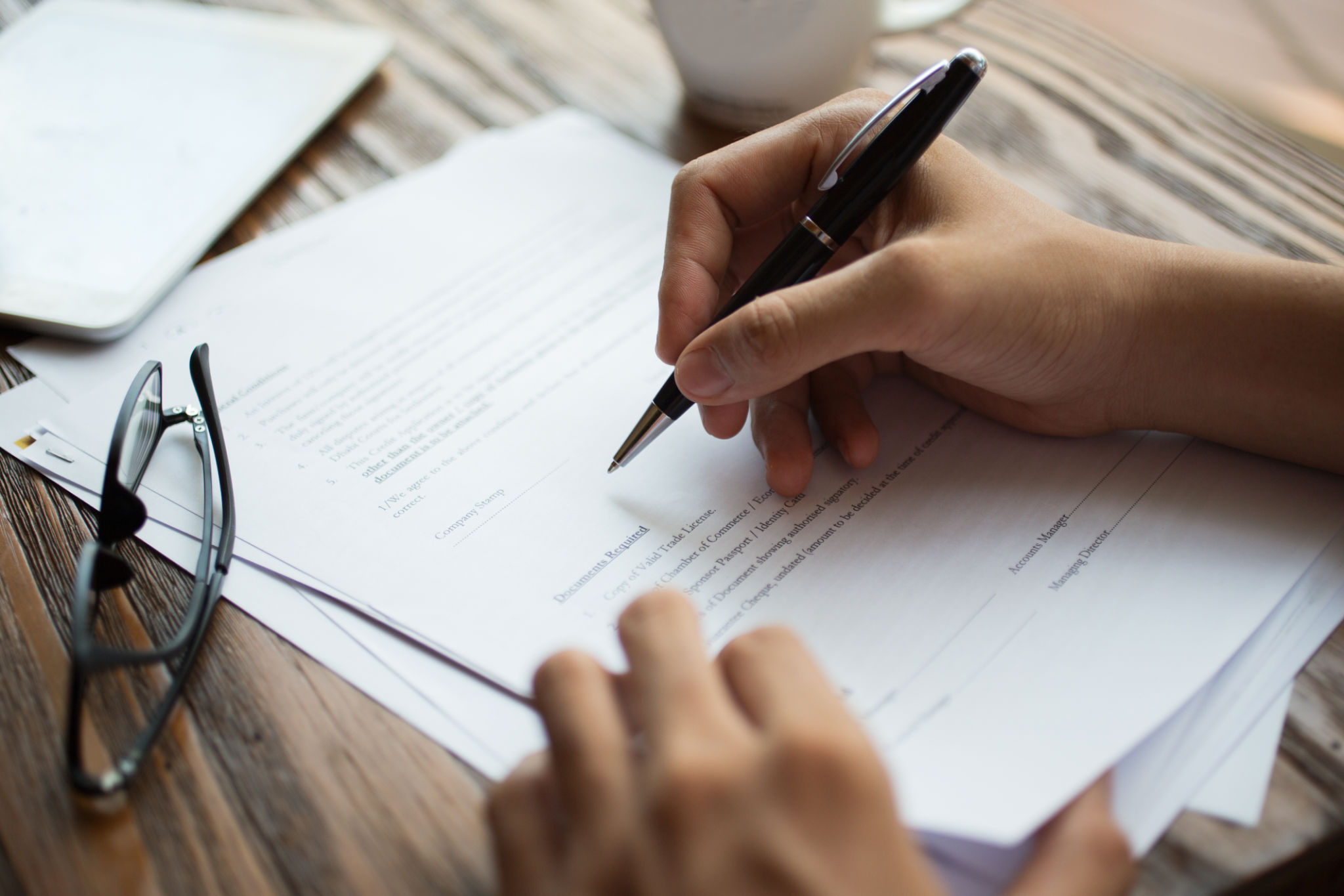 filling application form