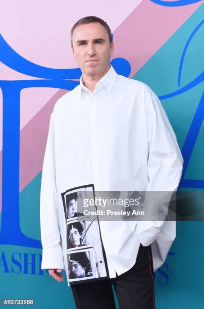 Designer Raf Simons attends the 2017 CFDA Fashion Awards at Hammerstein Ballroom on June 5, 2017 in New York City.