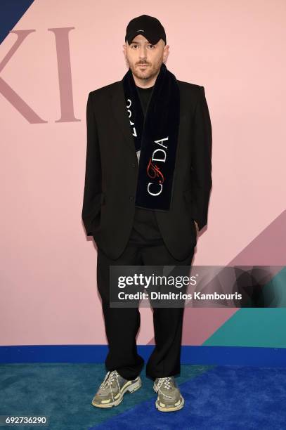 Demna Gvasalia attends the 2017 CFDA Fashion Awards at Hammerstein Ballroom on June 5, 2017 in New York City.