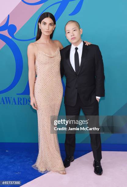 Lily Aldridge and Jason Wu attend the 2017 CFDA Fashion Awards at Hammerstein Ballroom on June 5, 2017 in New York City.