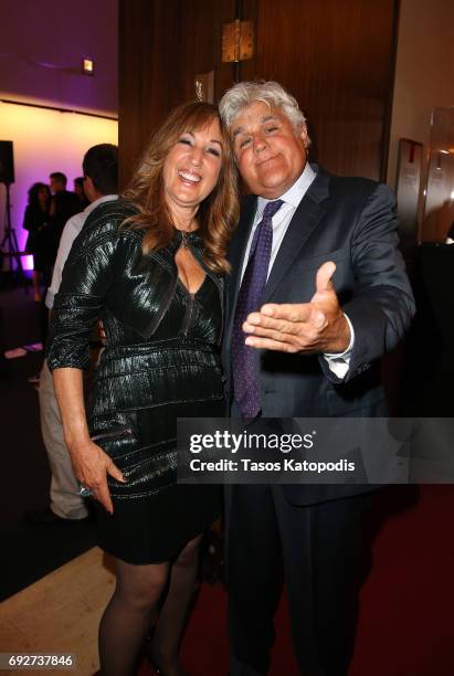 Joanna Plafsky and Jay Leno attend the National Night Of Laughter And Song event hosted by David Lynch Foundation at the John F. Kennedy Center for...