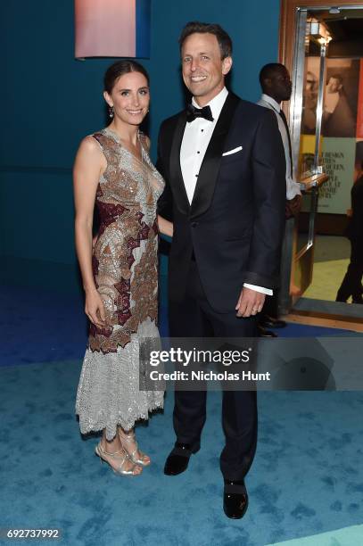 Alexi Ashe and host Seth Meyers attend the 2017 CFDA Fashion Awards Cocktail Hour at Hammerstein Ballroom on June 5, 2017 in New York City.