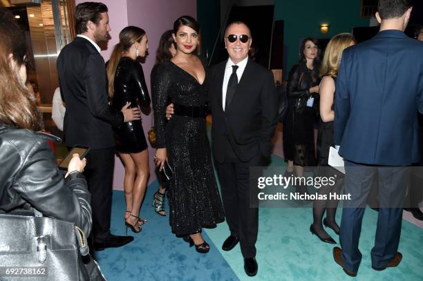 Priyanka Chopra and Michael Kors attend the 2017 CFDA Fashion Awards Cocktail Hour at Hammerstein Ballroom on June 5, 2017 in New York City.