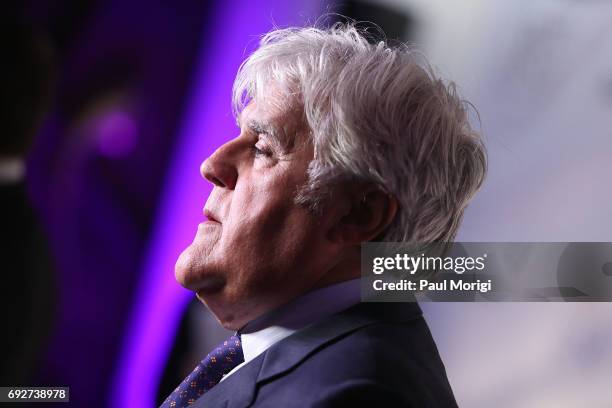 Comedian Jay Leno attends the National Night of Laughter and Song event hosted by David Lynch Foundation at the John F. Kennedy Center for the...