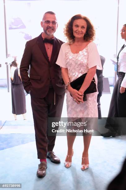 President and CEO Steven Kolb and CFDA President Diane von Furstenberg attend the 2017 CFDA Fashion Awards Cocktail Hour at Hammerstein Ballroom on...