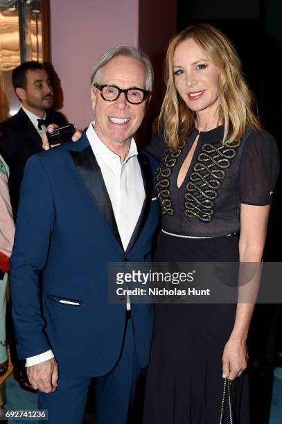 Designer Tommy Hilfiger and Dee Ocleppo attend the 2017 CFDA Fashion Awards Cocktail Hour at Hammerstein Ballroom on June 5, 2017 in New York City.