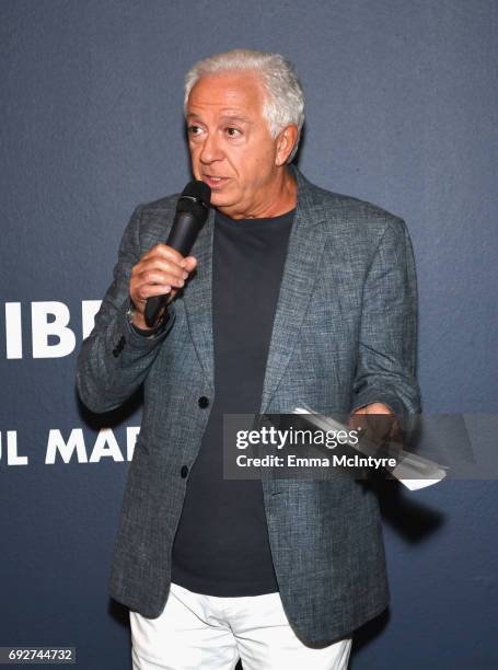 Fashion designer and co-founder of Guess? Inc. Paul Marciano speaks at GUESS Celebrates 35 Years with Opening of Exhibition at the FIDM Museum &...