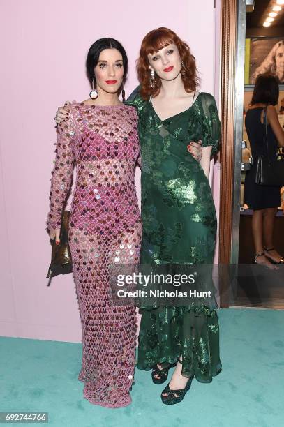 Sarah Sophie Flicker and Karen Elson attend the 2017 CFDA Fashion Awards Cocktail Hour at Hammerstein Ballroom on June 5, 2017 in New York City.