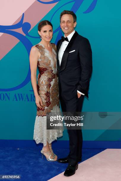 Alexi Ashe and Seth Meyers attend the 2017 CFDA Fashion Awards at Hammerstein Ballroom on June 5, 2017 in New York City.