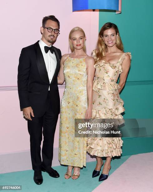 Kristopher Brock, Kate Bosworth and Laura Vassar Brock attend the 2017 CFDA Fashion Awards Cocktail Hour at Hammerstein Ballroom on June 5, 2017 in...