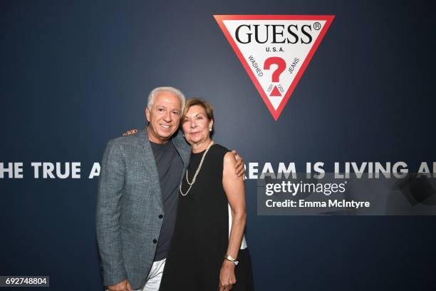 Fashion designer and co-founder of Guess? Inc. Paul Marciano and VP of Education at FIDM Barbara Bundy at GUESS Celebrates 35 Years with Opening of...