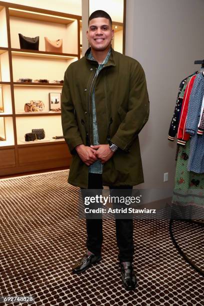 Baseball pitcher Dellin Betances attends the New York Yankees at Coach House on June 5, 2017 in New York City.