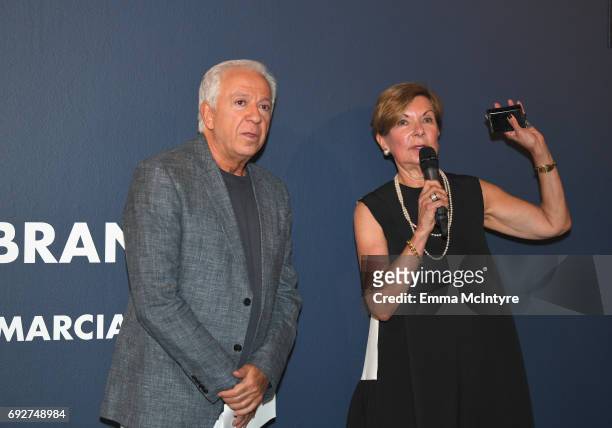 Fashion designer and co-founder of Guess? Inc. Paul Marciano and VP of Education at FIDM Barbara Bundy at GUESS Celebrates 35 Years with Opening of...